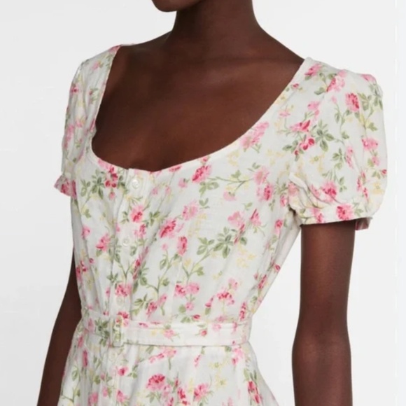 POLO RALPH LAUREN Elizabeth Floral Dress 2 Sweet Pea Garden Party Linen - Picture 4 of 14